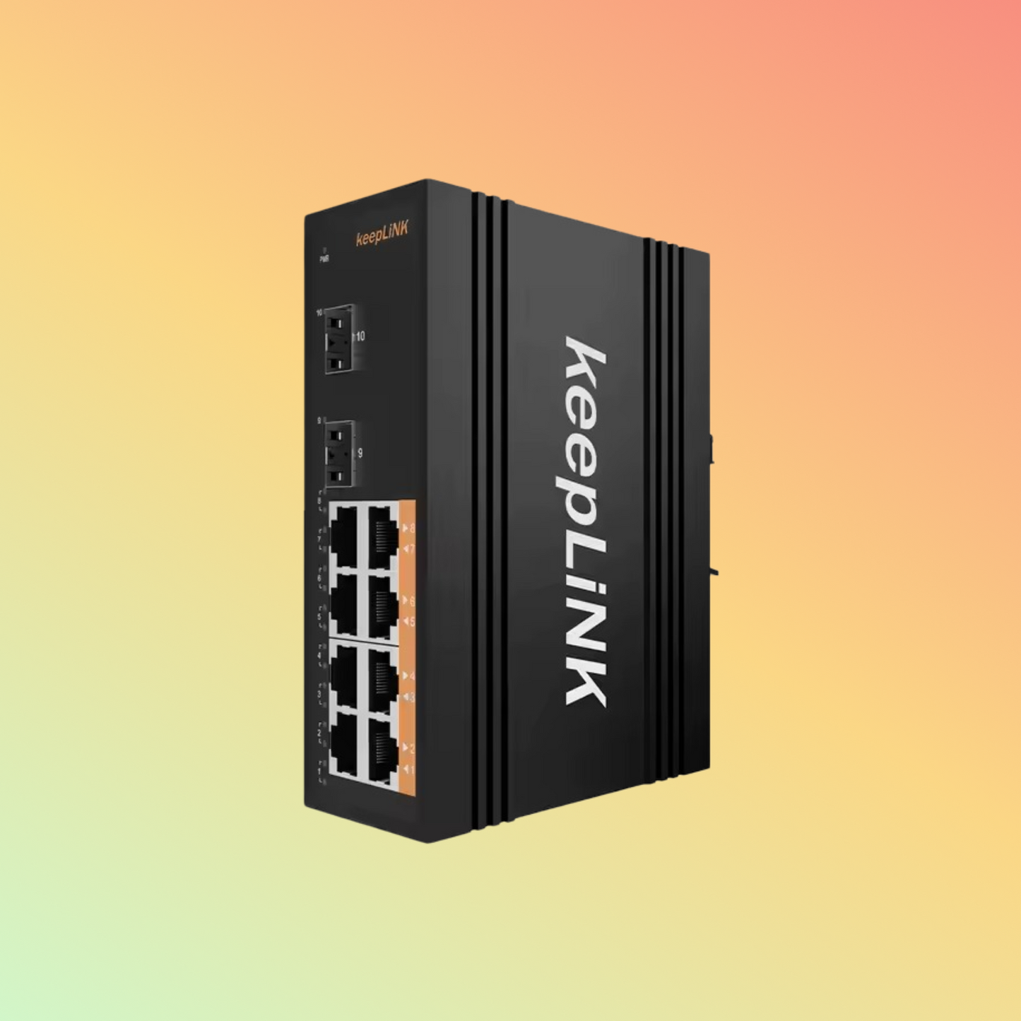 Unmanaged 10/100/1000M 8 Ports Industrial PoE Ethernet Switch DIN Rail IP40 for Outdoor CCTV LED Screen