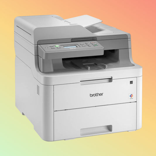 Compact Brother DCP-L3551CDW Printer with ink tank, ideal for cost-effective printing