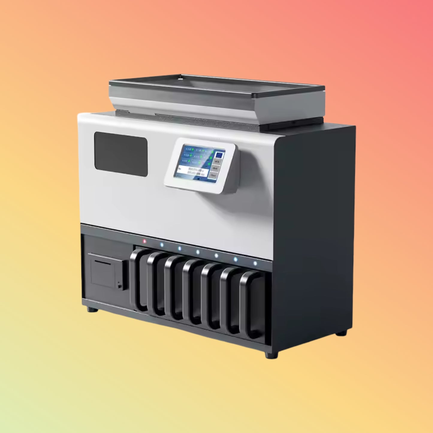 UN-121S 2+1 Pocket Coin Counter with Touchscreen & Sorter