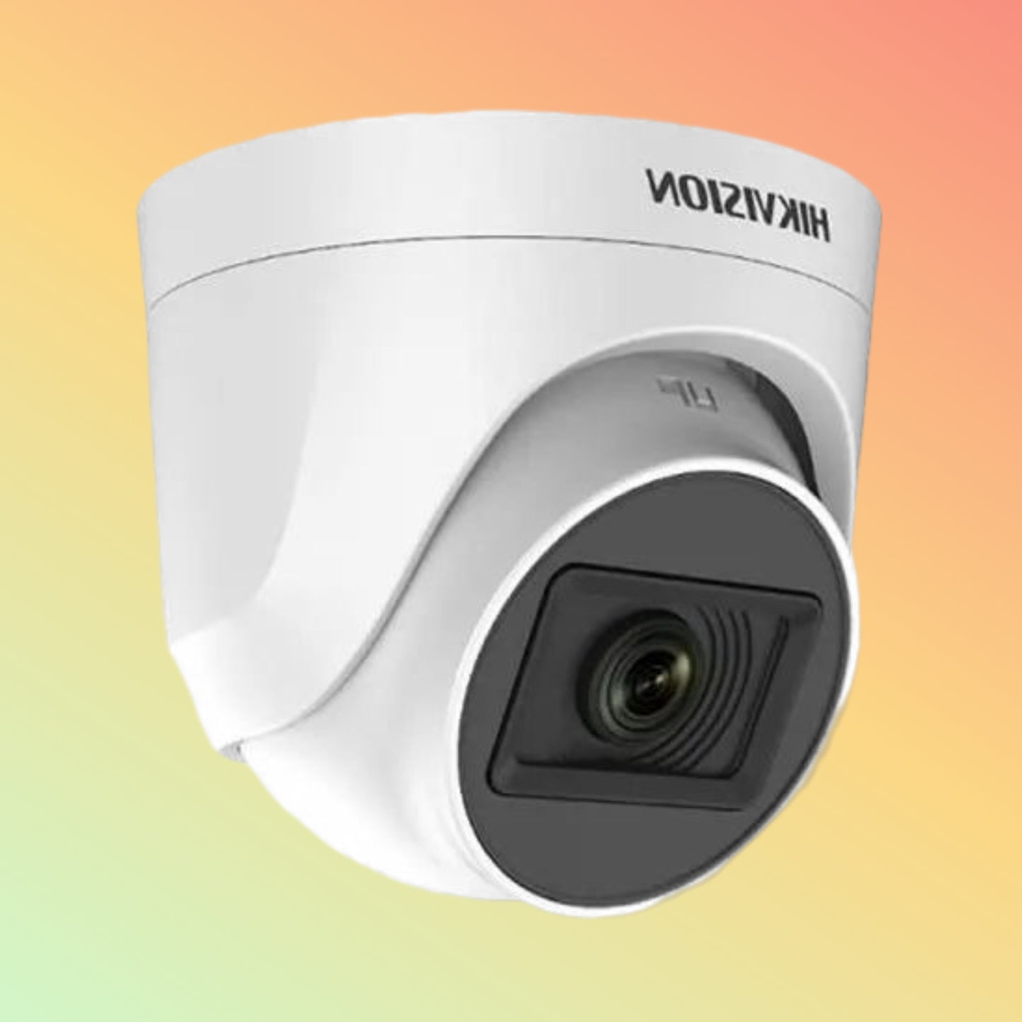 alt="Close-up of Hikvision 2 MP indoor fixed turret camera"