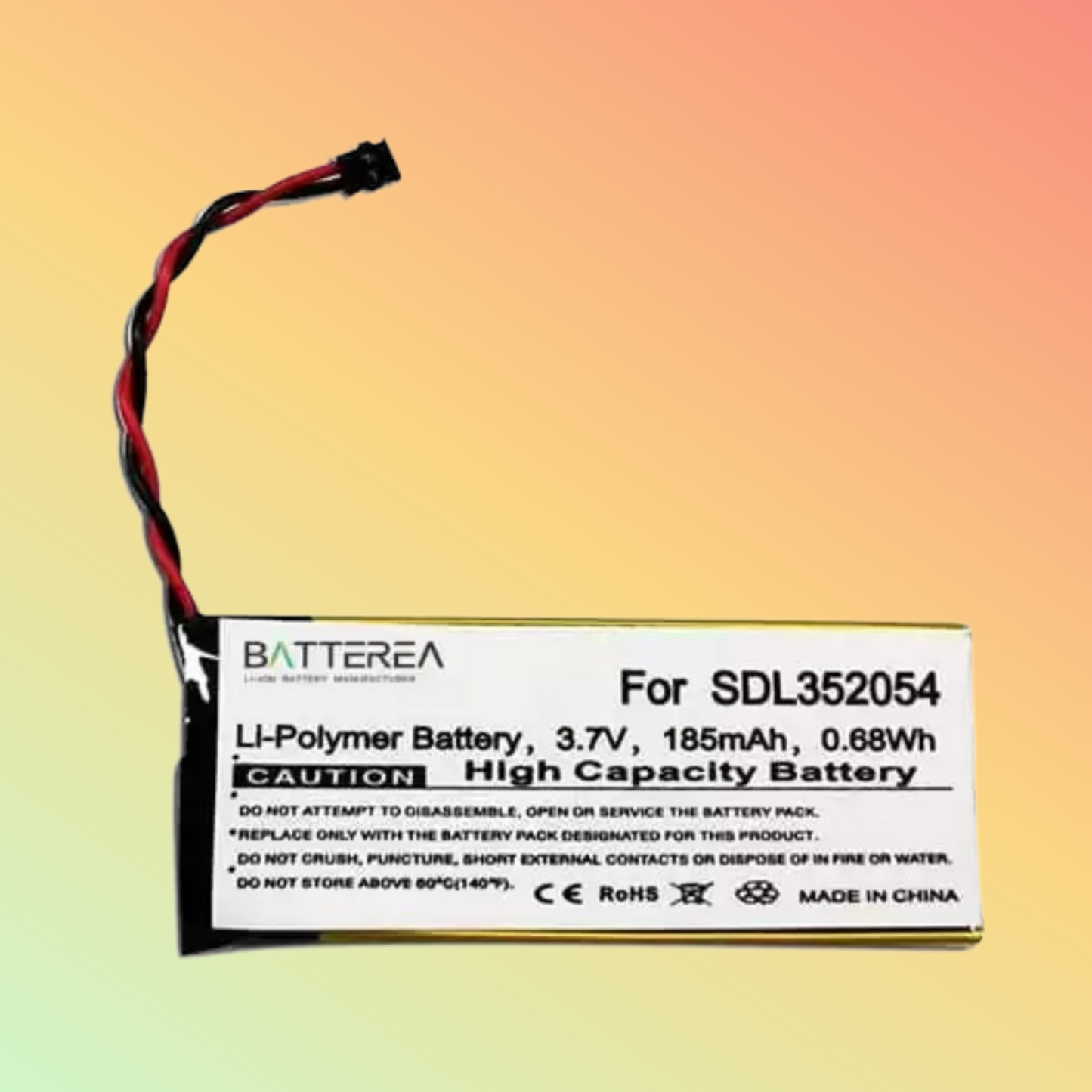 Batterea battery replacement for Flir One replaces SDL352054 185mAh 3.7V Li-Polymer