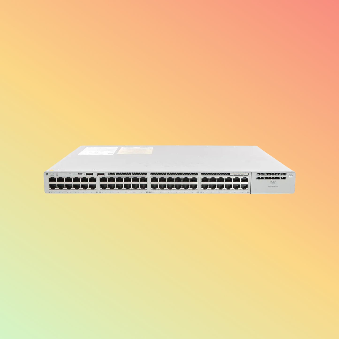 CISCO Catalyst C9200 – 176Gbps, 48xPoE+ RJ45, 740W PoE