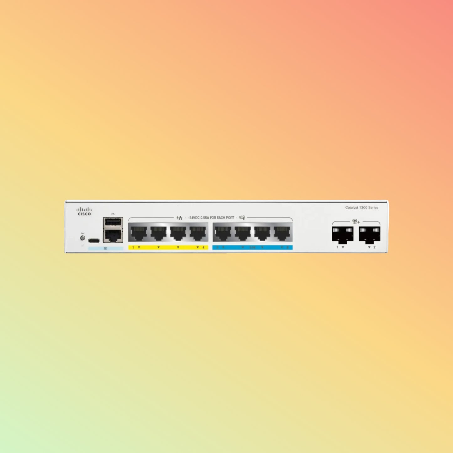 CISCO Catalyst C1300 – 56Gbps, 8xRJ45, 2xSFP+, 120W PoE