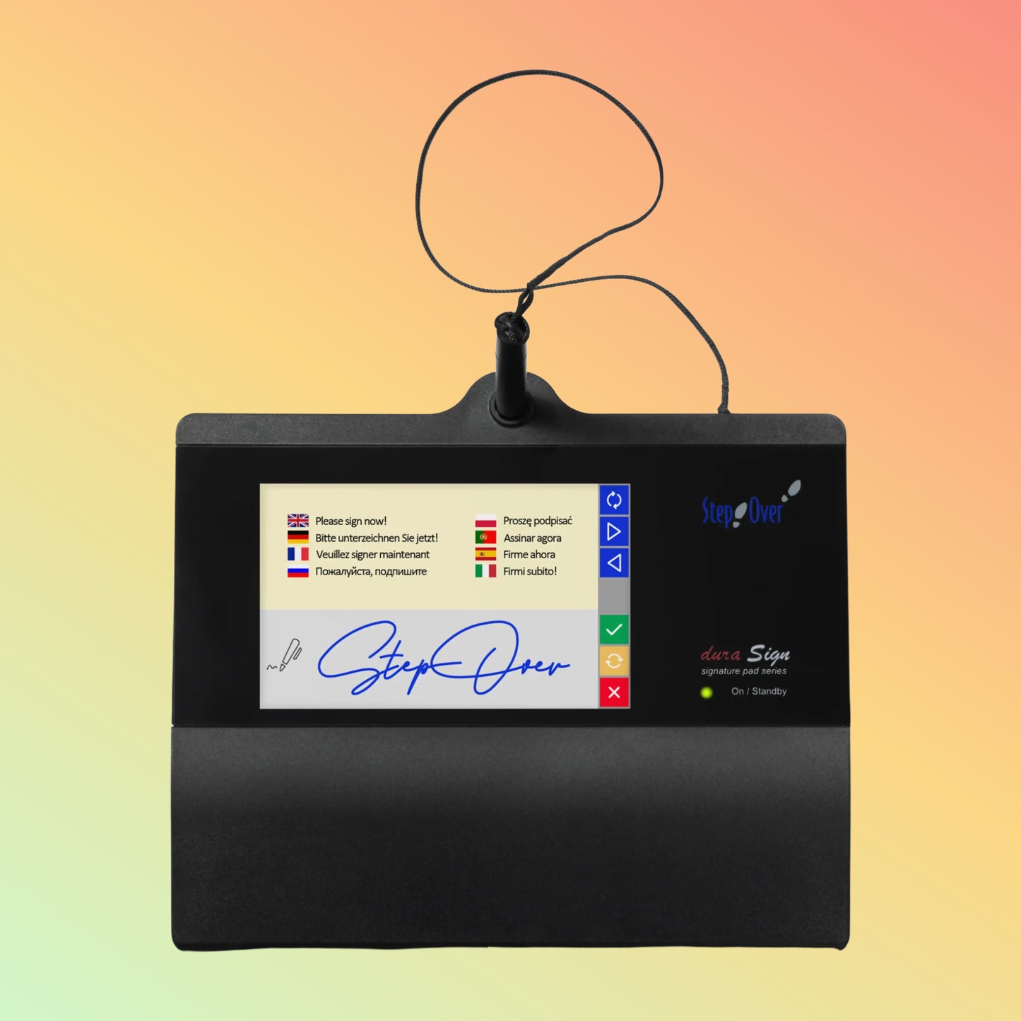 StepOver 5" Signature Pad – Color Display, Durable Glass Surface