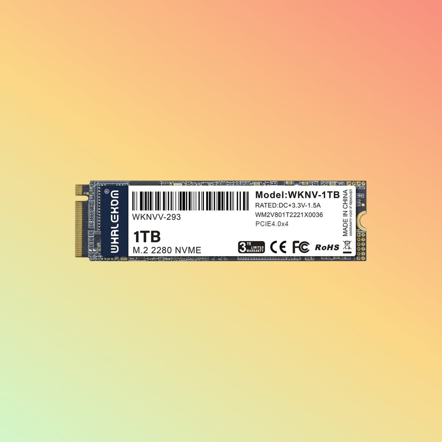 Whalekom M.2 2280 PCIE4.0x4 NVME SSD 1TB