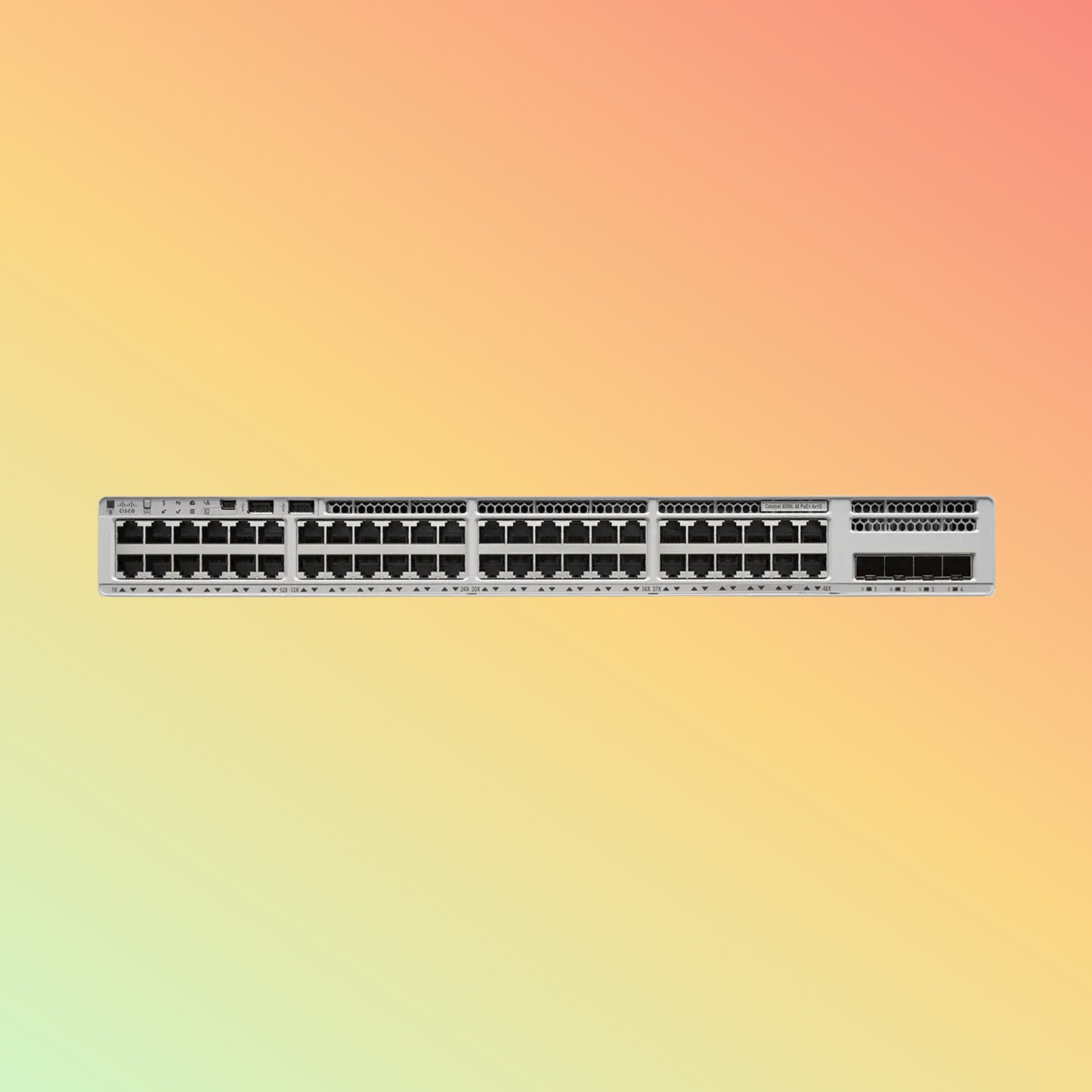 CISCO Catalyst C9200L – 104Gbps, 48xPoE+ RJ45, 4xSFP, 370W PoE