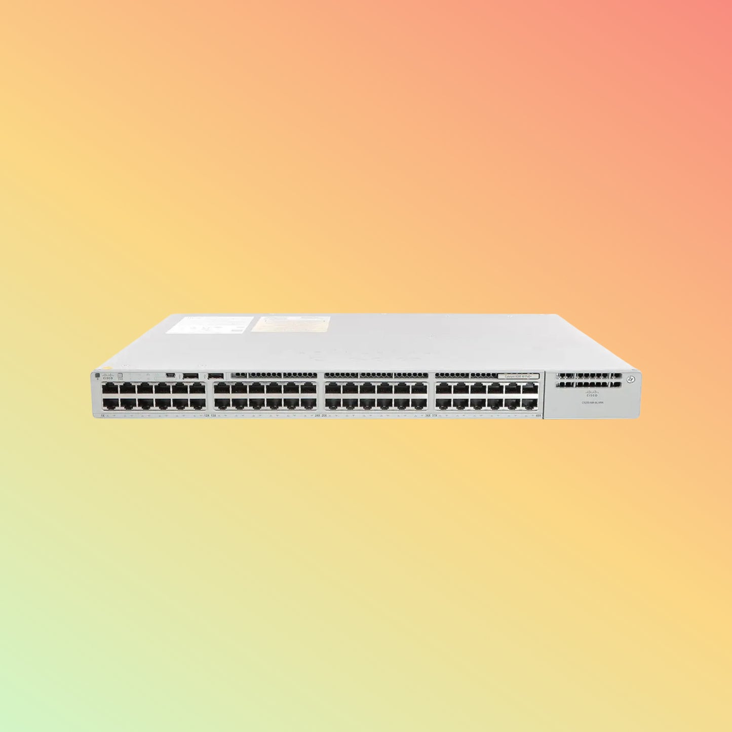 CISCO Catalyst C9200 – 176Gbps, 48xPoE+ RJ45, 370W PoE