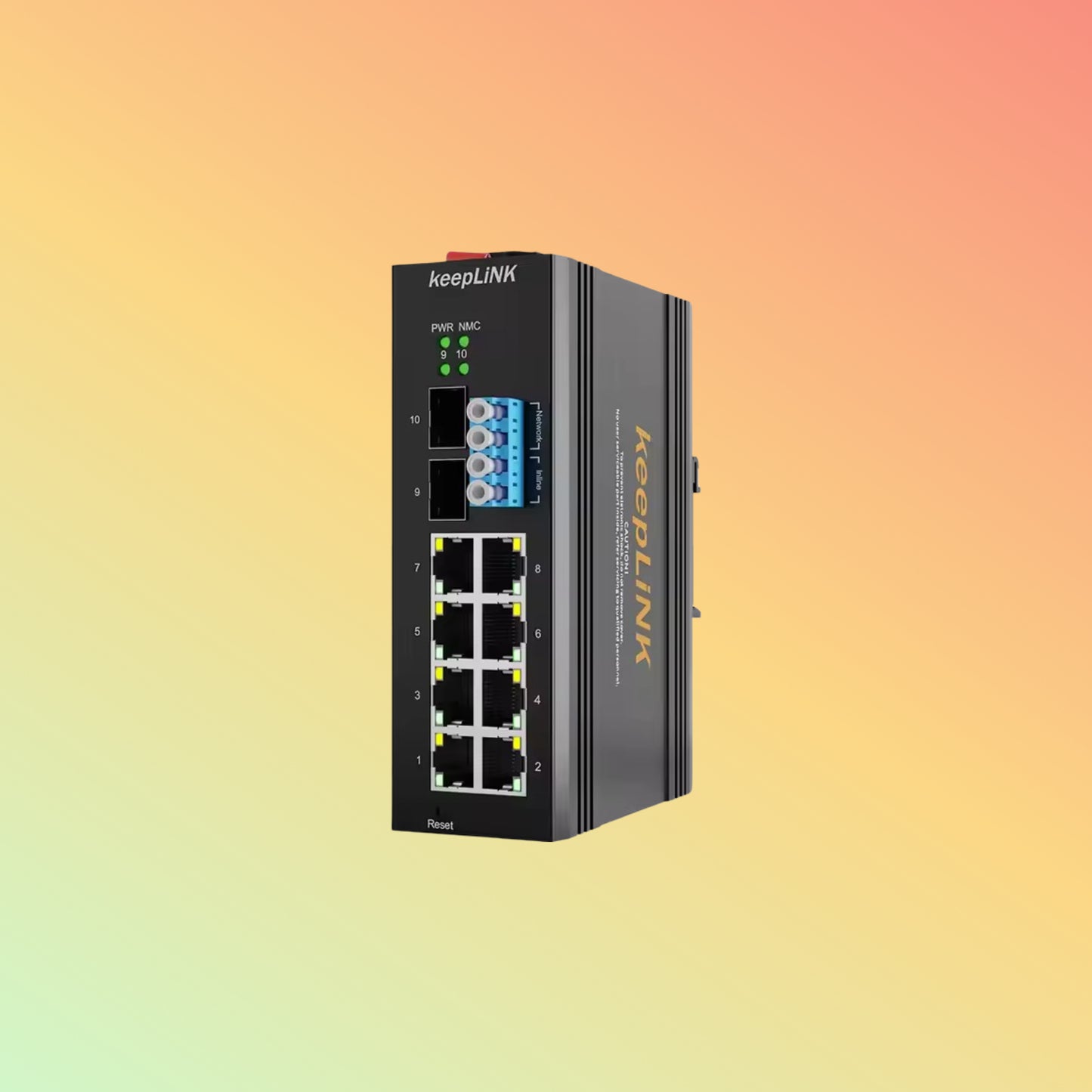 Managed Industrial Switch 8 Gigabit Ethernet with 2 SFP 2 Bypass IP40 DIN Rail Stable Data Transmission