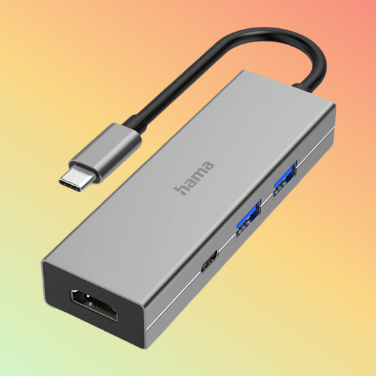 Hama USB-C Hub, Multiport, 4 Ports, 2 x USB-A, USB-C, HDMI